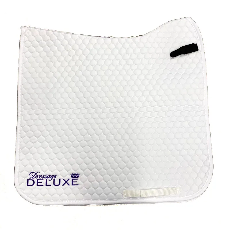NuuMed Saddlecloth with Dressage Deluxe Logo White With Black Tabs